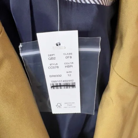 J.Crew Womens $298 Cropped Icon Trench Coat Brown Size 12 CC076 - Picture 8 of 9